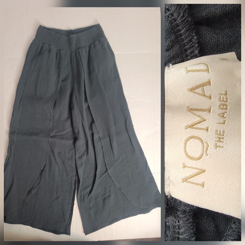 Oma the Label Women's Wide Leg Pants in Charcoal Gray